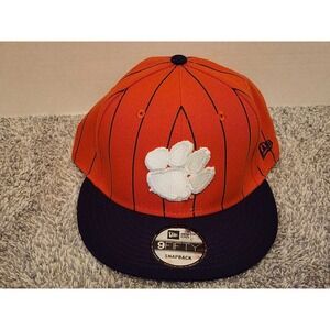 New Era 9FIFTY Clemson Tigers NCAA Pinstriped Vintage Flat Snapback Cap Hat NWT